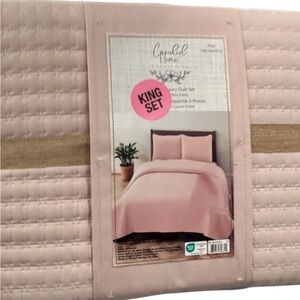 Candid Home Pink King Luxury Quilt Set